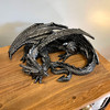 Somasaurus Metallic Black Gothic Sleeping Dragon Statue 12 in. Lifestyle image 5