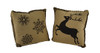 Prancer and Snowflakes Decorative Throw Pillow Set Main image