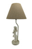 22 in. Beige Antique Stone Finish Mermaid Table Lamp w/Burlap Shade Additional image