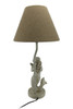 22 in. Beige Antique Stone Finish Mermaid Table Lamp w/Burlap Shade Additional image