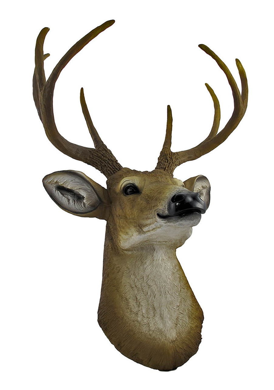 Lifelike Faux 8 Point Buck Deer Head Bust Wall Mount Hanging 23 inch