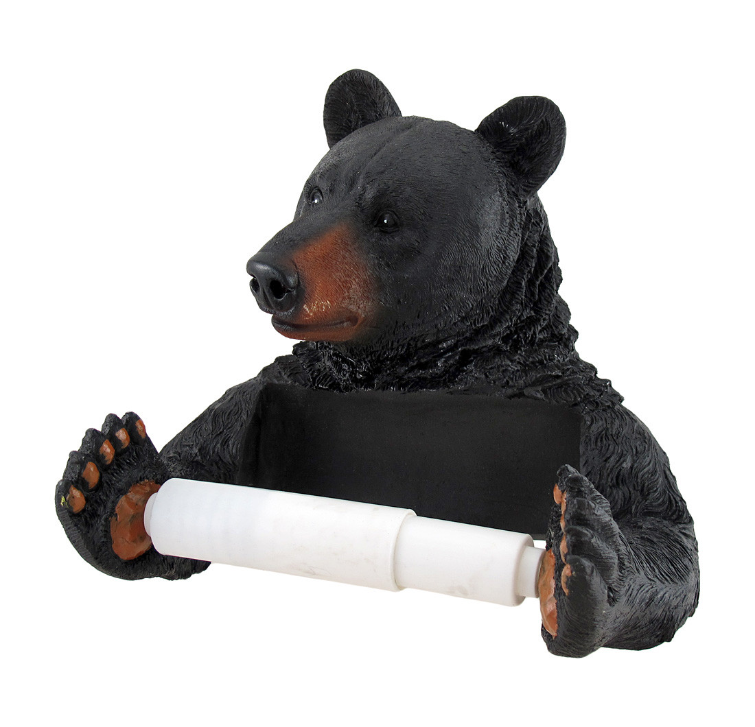 Black Bear Helper Hanging Toilet Paper Holder