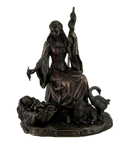 Frigga Norse Goddess of Destiny Love and Marriage w/Infant Animals & Spindle Main image