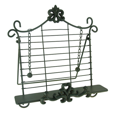 Rustic Metal Fleur De Lis Cookbook Holder Easel Stand Main image