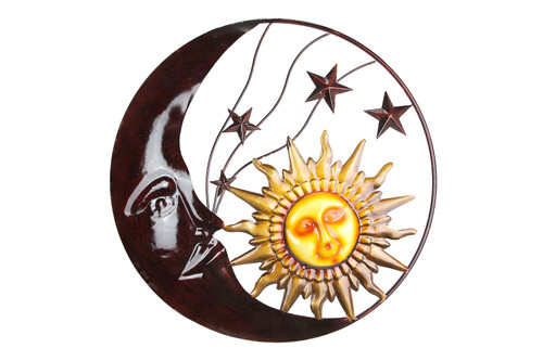 Celestial Metal Moon Sun and Stars Wall Art Hanging Main image