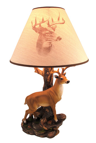 `Champion` 12 Point Buck Table Lamp w/ Printed Shade Main image