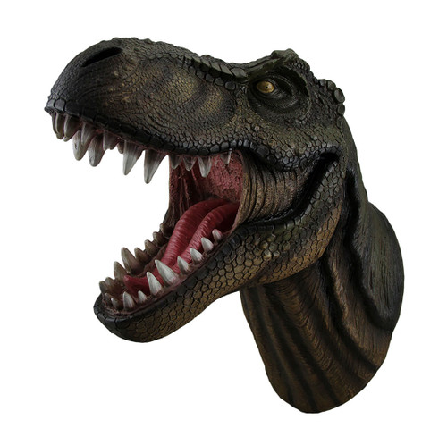 Jurassic Jaws Snarling Tyrannosaurs Rex Wall Mounted Dinosaur Head Sculpture Additional image