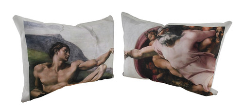Set of 2 Michelangelo Creation of Adam Throw Pillows 20 X 14 Main image