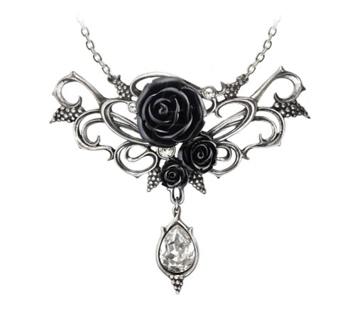 Alchemy Gothic Bacchanal Rose Crystal Drop Pendant Necklace Main image