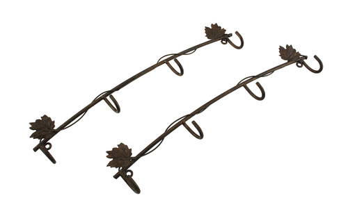 The Winery Set of 2 Bronze Rows of Cup Hooks Main image