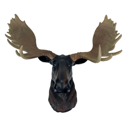 Rustic Moose Head Bust Wall Sculpture 20x23in Brown Cabin Lodge Decor Additional image