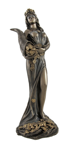 Bronzed Fortuna Roman Goddess of Fortune Statue Tykhe 7 In. Main image