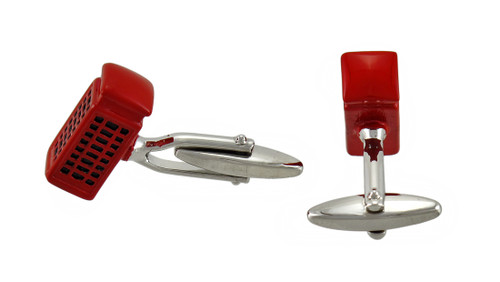 Red Enamel British Telephone Booth Cufflinks Main image