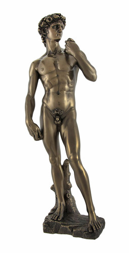 Michelangelo`s David Resin Bronzed Finish Statue Art Sculpture Decor 12 Inch Main image