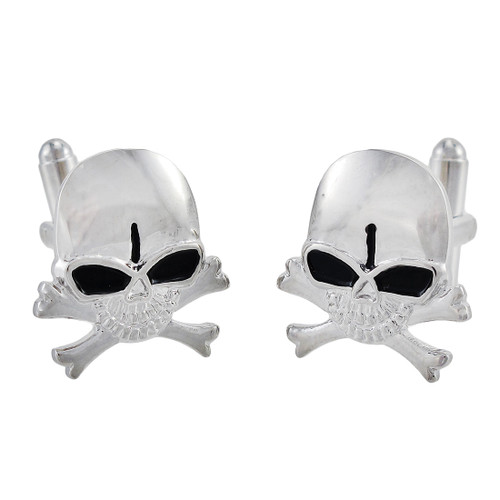 Stainless Steel Skull & Crossbones Cuff Links Cufflinks Main image