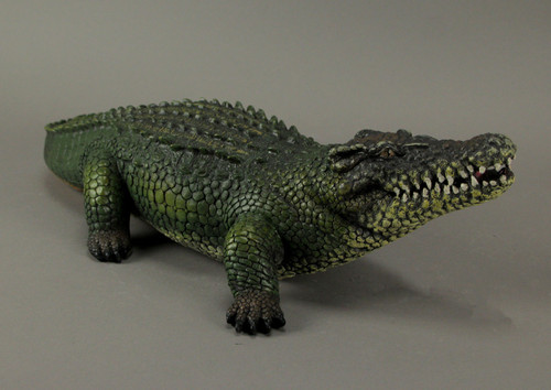 21 inch Green Alligator Statue Resin Gator Garden Outdoor Yard Lawn Decor Additional image
