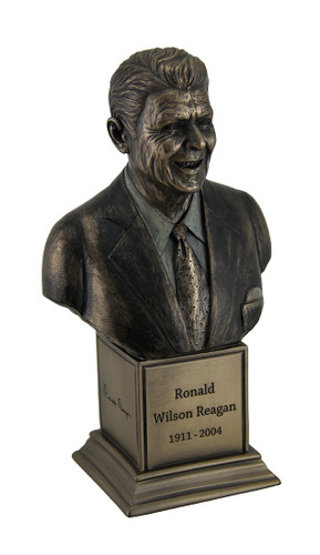 Ronald Wilson Reagan Bronze Finish Statue On Inscribed Plinth Main image