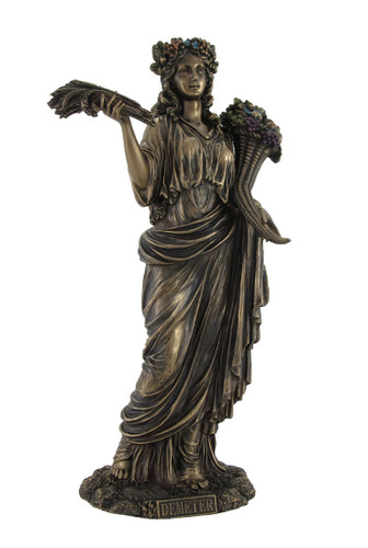 Greek Goddess of Harvest Demeter Bronzed Statue Main image