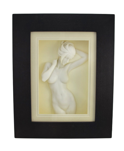 White Bisque Finish Nude Woman Shadowbox Wall Art Main image