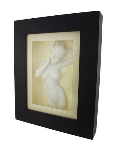 White Bisque Finish Nude Woman Shadowbox Wall Art Additional image