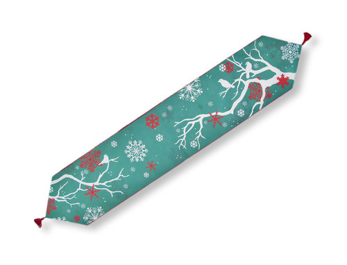 `Winter Crisp` Red and Green Holiday Table Runner 72 X 13 1/2 In. Main image