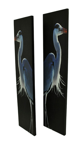 42 in. Twin Herons Black and White Canvas Print Set Additional image