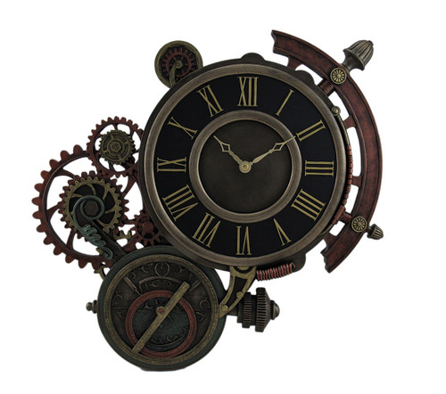 Mechanical Steampunk Astrolabe Star Tracker Wall Clock 17 Inch Main image