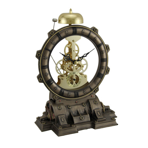 Time's Gate Metallized Steampunk Generator Desktop Striking Clock Main image
