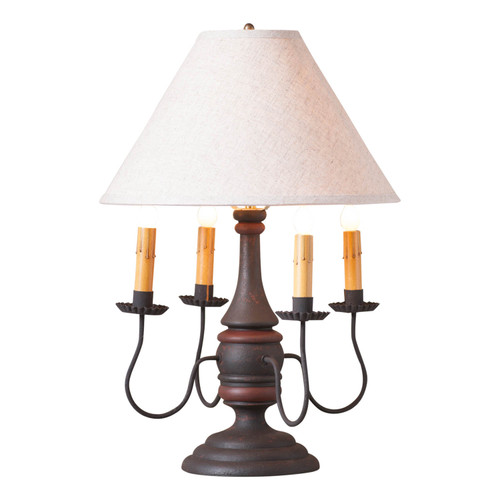 Jamestown Lamp in Hartford Black with Red with White Shade Main image