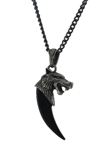 3D Double Sided Wolf Macht Pendant Necklace Main image