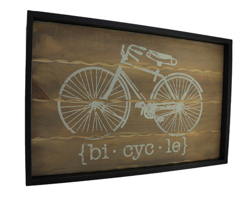Distressed Finish Retro Bicycle Wooden Wall Hanging Main image