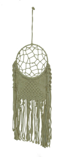 Natural White Boho Style Macramé Dreamcatcher Wall Hanging Main image