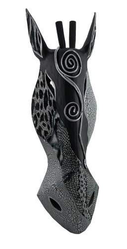 Abstract Black/White Giraffe African Safari Wall Mask Africa Decor 20 In. High Main image