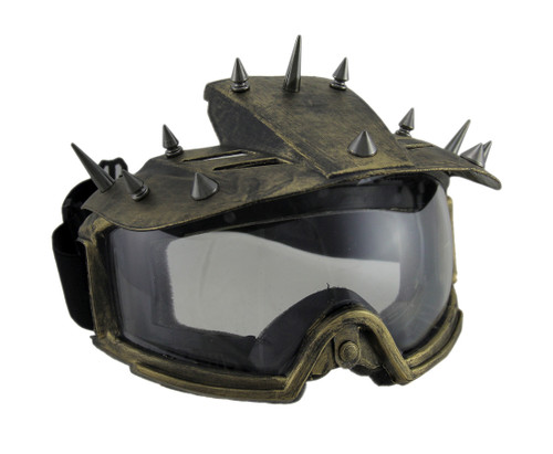 Spiked Metallic Steampunk Padded Motorcycle Goggles Adult Costume Mask Main image