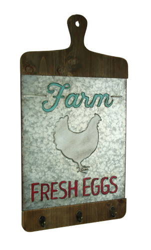 Galvanized Finish Farmhouse Chicken Cutting Board Wall Hook Main image