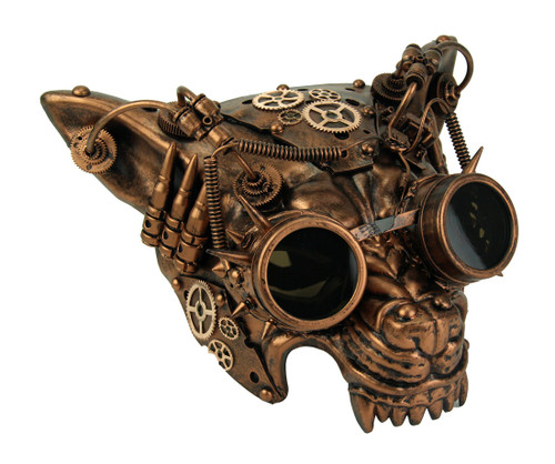 Mad Dog Metallic Copper Steampunk Wolf Face Mask Main image