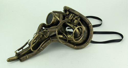 Metallic Gold Long Nose Steampunk Adult Costume Mask Additional image