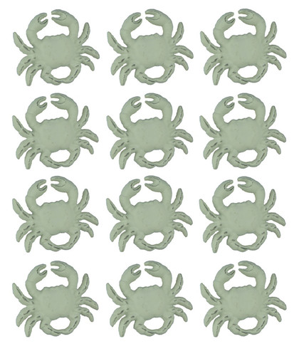 Distressed White Cast Iron Coastal Crab Drawer Pull Set of 12 Main image