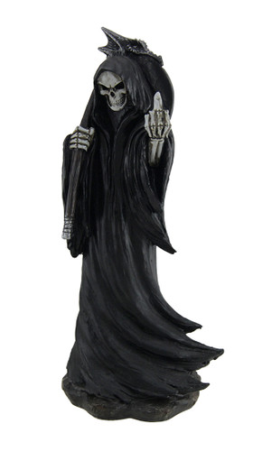 Grim Grouch Reaper Flipping Bird Hand Painted Figurine Main image