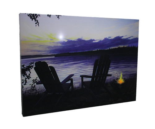 Lighted Canvas Otter Way Fish Shore by Cherie Serrano Main image