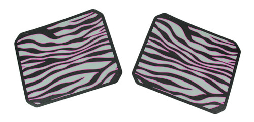 Set of 2 Pink Safari Zebra Striped Plasticlear Utility Mats Main image