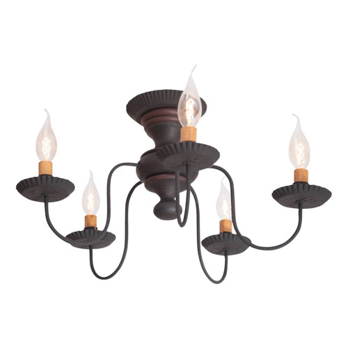 Irvin's Country Tinware Thorndale Ceiling Light in Hartford Black with Red Main image