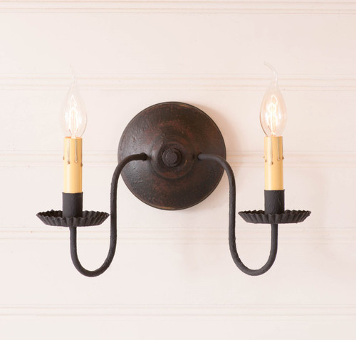 Ashford Wall Sconce in Black over Red 9 Inches High Additional image
