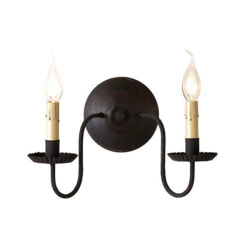 Ashford Wall Sconce in Black over Red 9 Inches High Main image