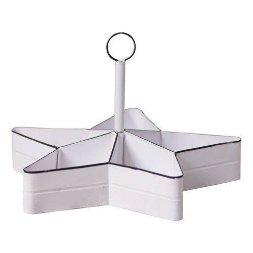 Irvin's Country Tinware Star Table Top Organizer in White Main image