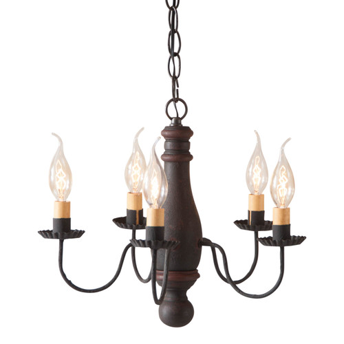 Bed and Breakfast Chandelier in Hartford Black with Red Stripe Main image