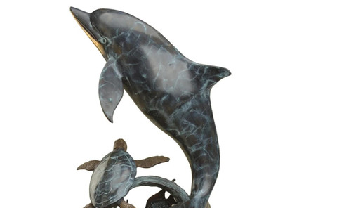 Dolphin Seaworld Brass Statue 29 Inches Tall Additional image