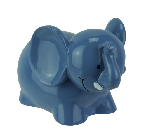 Enchanting Smiling Blue Elephant Childrens Coin Bank Main image