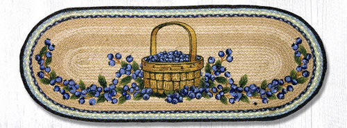 Earth Rugs OP-312 Blueberry Basket Oval Patch Runner 13" x 36" Main image