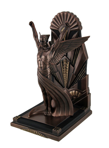 The Winged Man Metallic Copper Finish Art Deco Single Bookend Statue Main image